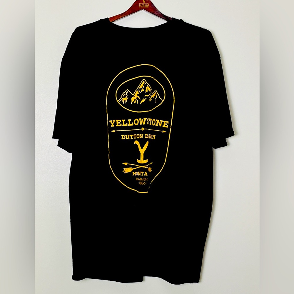 Yellowstone T-Shirt‎ Black Gold 3XL Paramount Studios Dutton Ranch Western TV